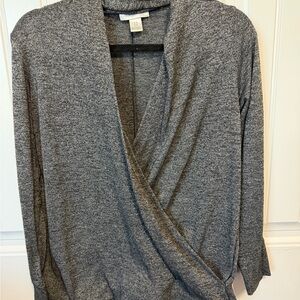 Motherhood Maternity Heather Gray Wrap Sweater
